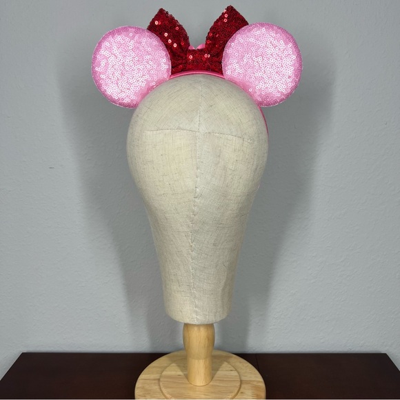 Valentine’s Pink & Red Heart Minnie Ears | Disney-Inspired Mouse Ears Headband - Picture 4 of 6